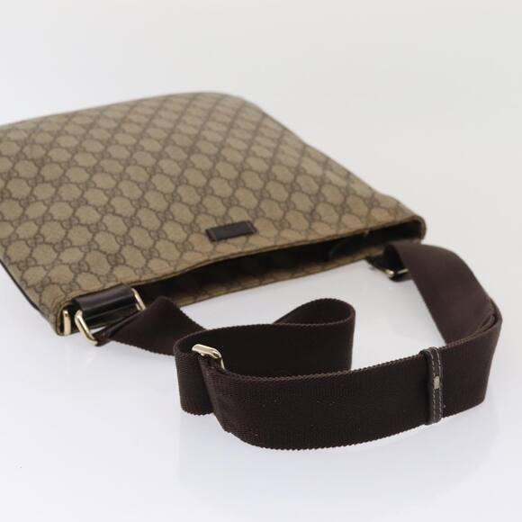 GUCCI GG Supreme Shoulder Bag Pvc Leather Beige Silver - Picture 7 of 16